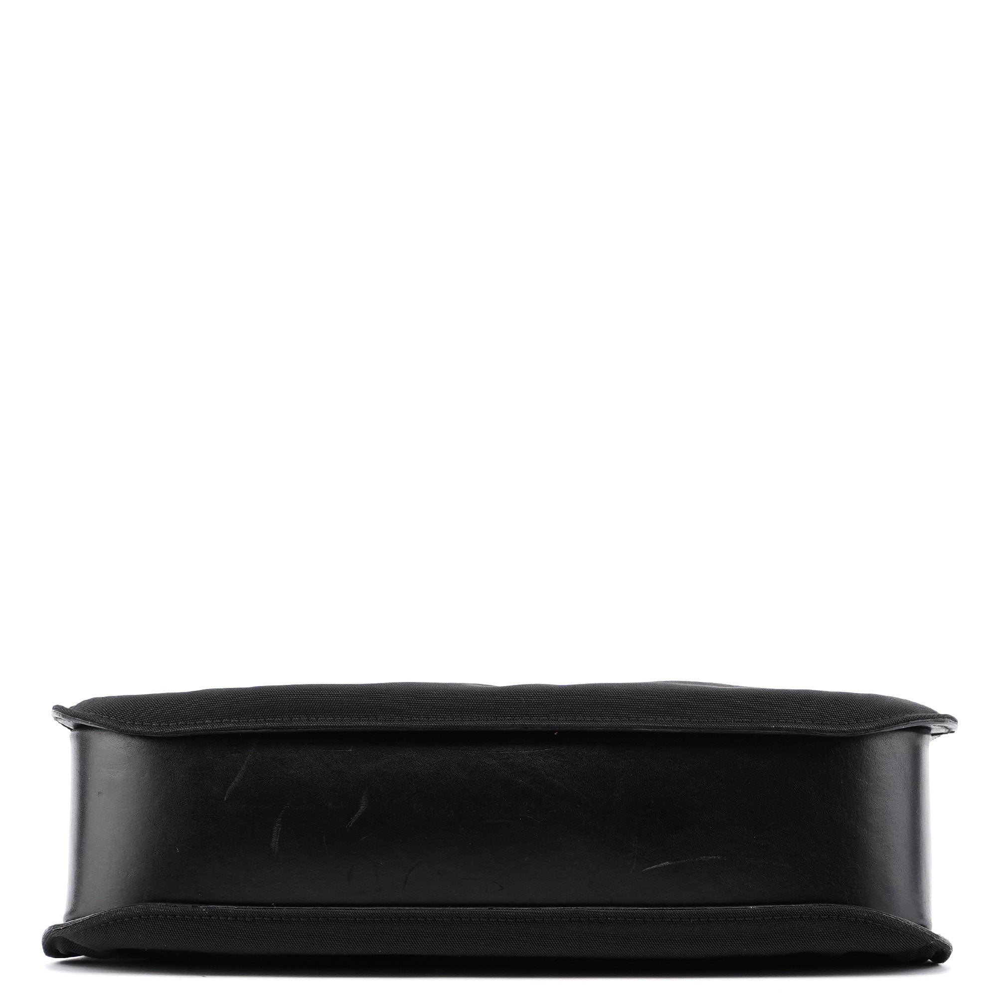 Black Canvas Hobo Shoulder Bag
