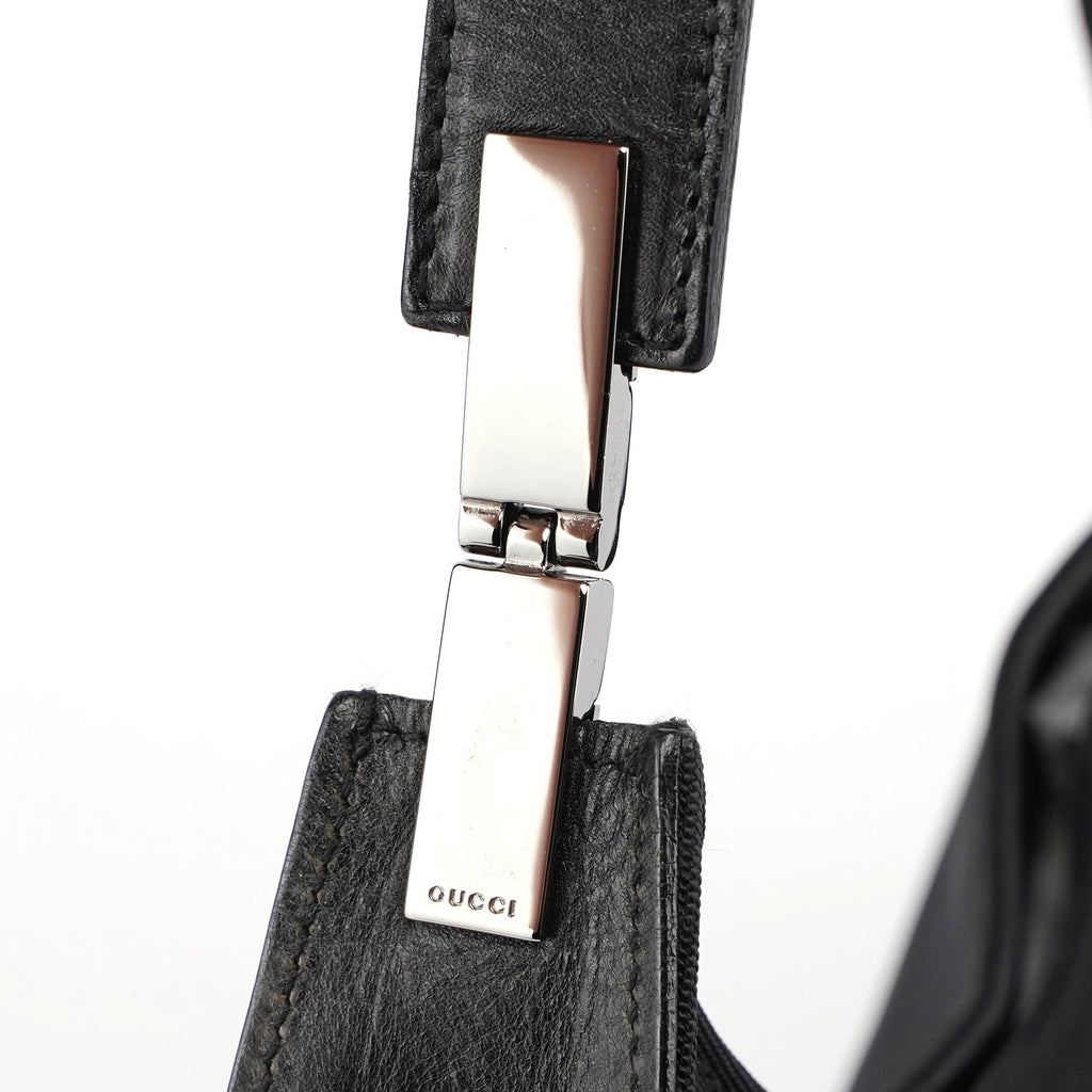 Black Canvas Hobo Shoulder Bag