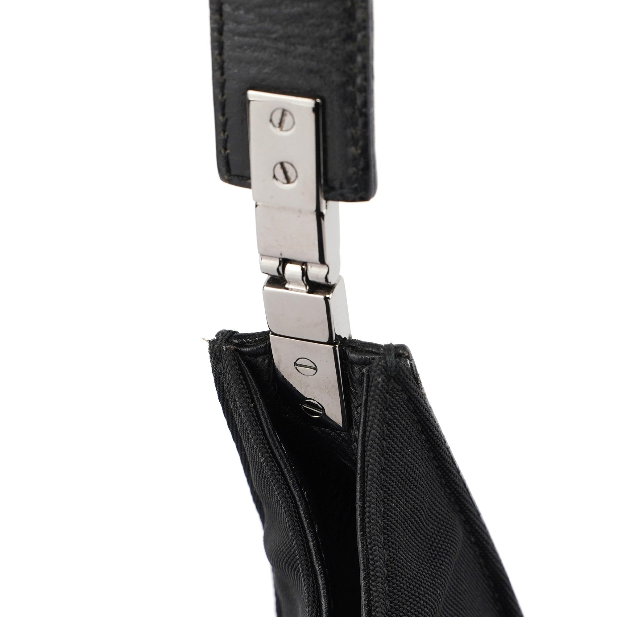 Black Canvas Hobo Shoulder Bag