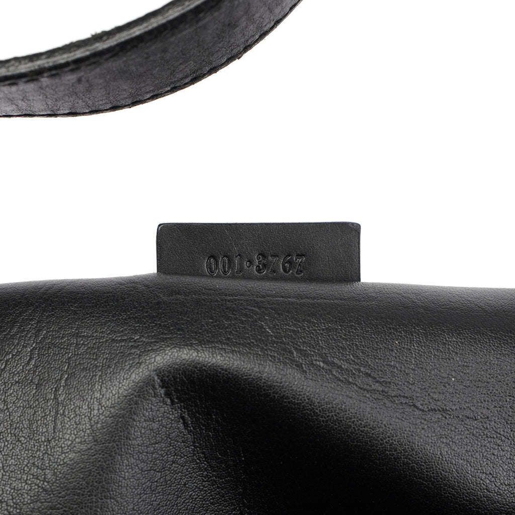 Black Canvas Hobo Shoulder Bag