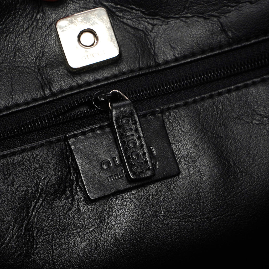 Black Canvas Hobo Shoulder Bag