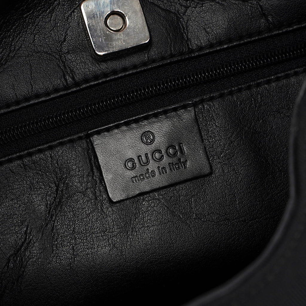 Black Canvas Hobo Shoulder Bag