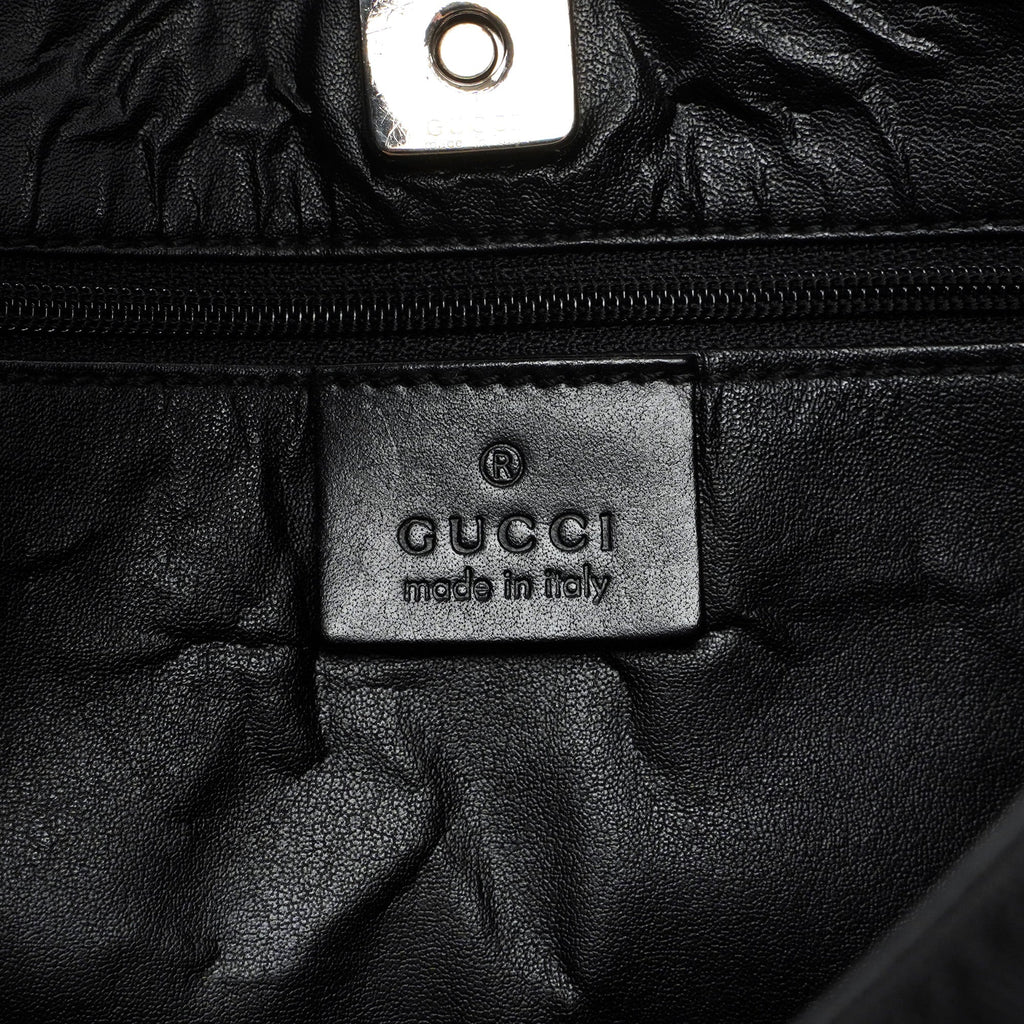 Black Canvas Hobo Shoulder Bag