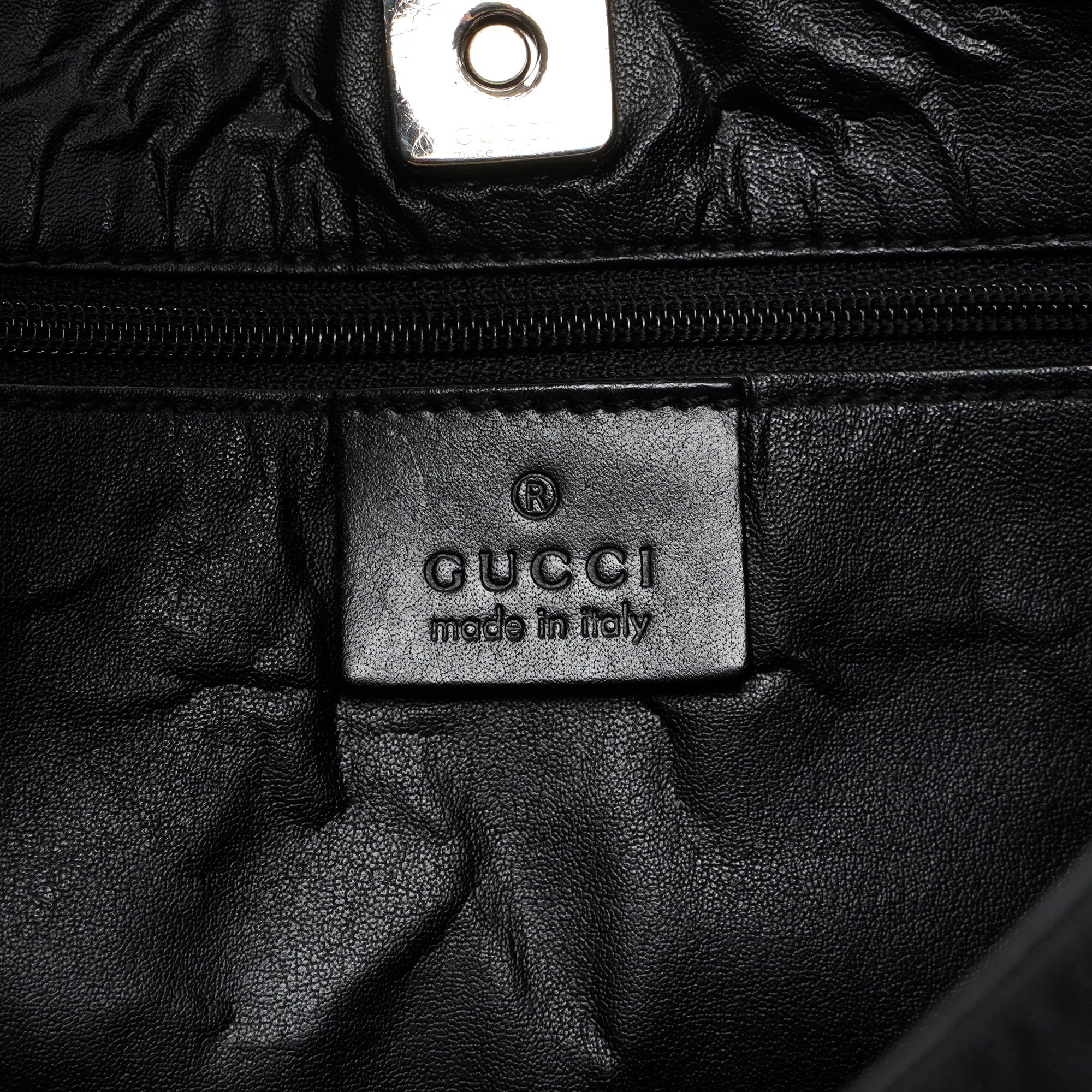 Black Canvas Hobo Shoulder Bag