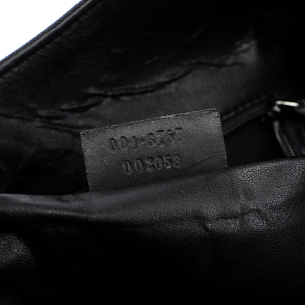 Black Canvas Hobo Shoulder Bag