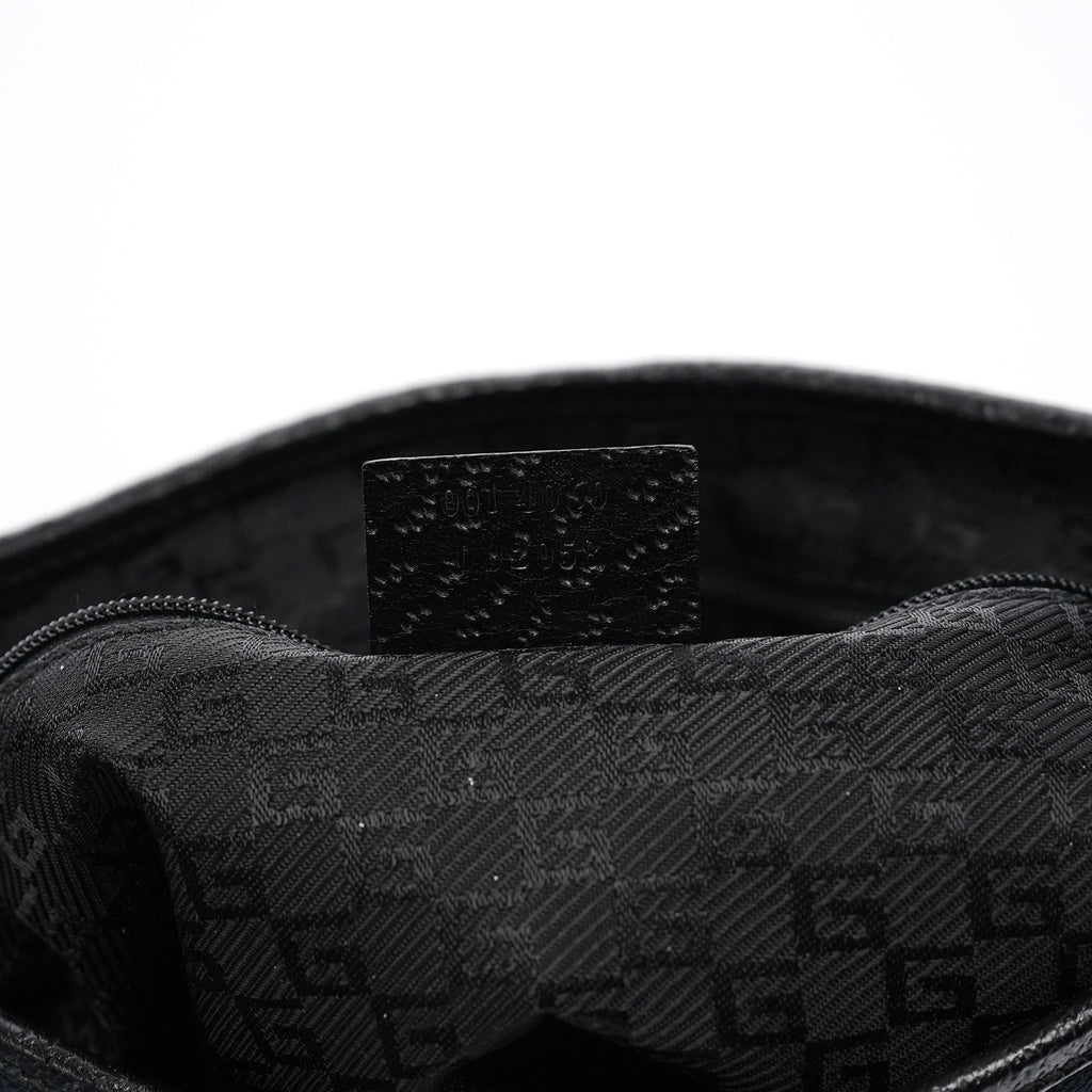 Black Canvas Jackie Bamboo Shoulder Bag