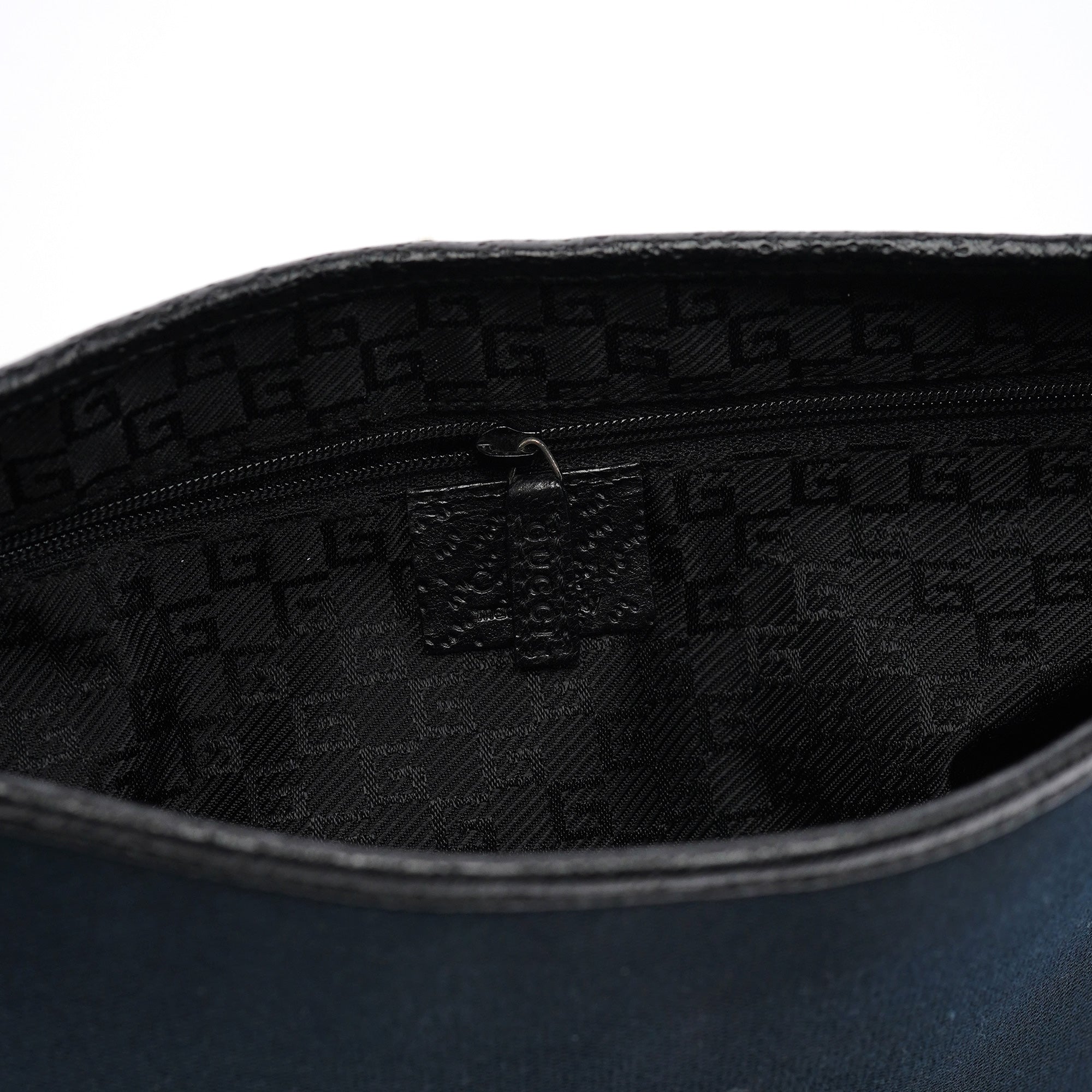 Black Canvas Jackie Bamboo Shoulder Bag
