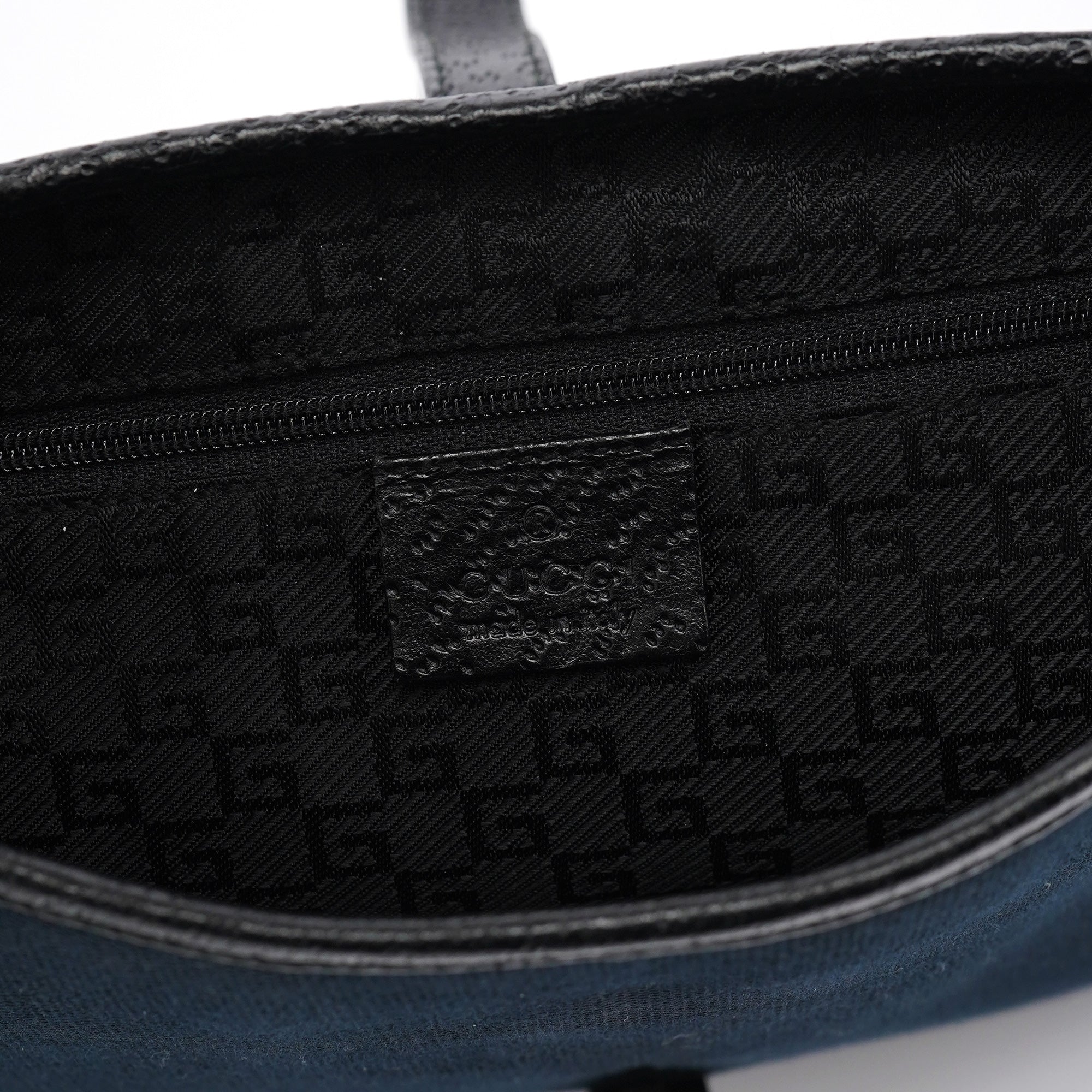 Black Canvas Jackie Bamboo Shoulder Bag
