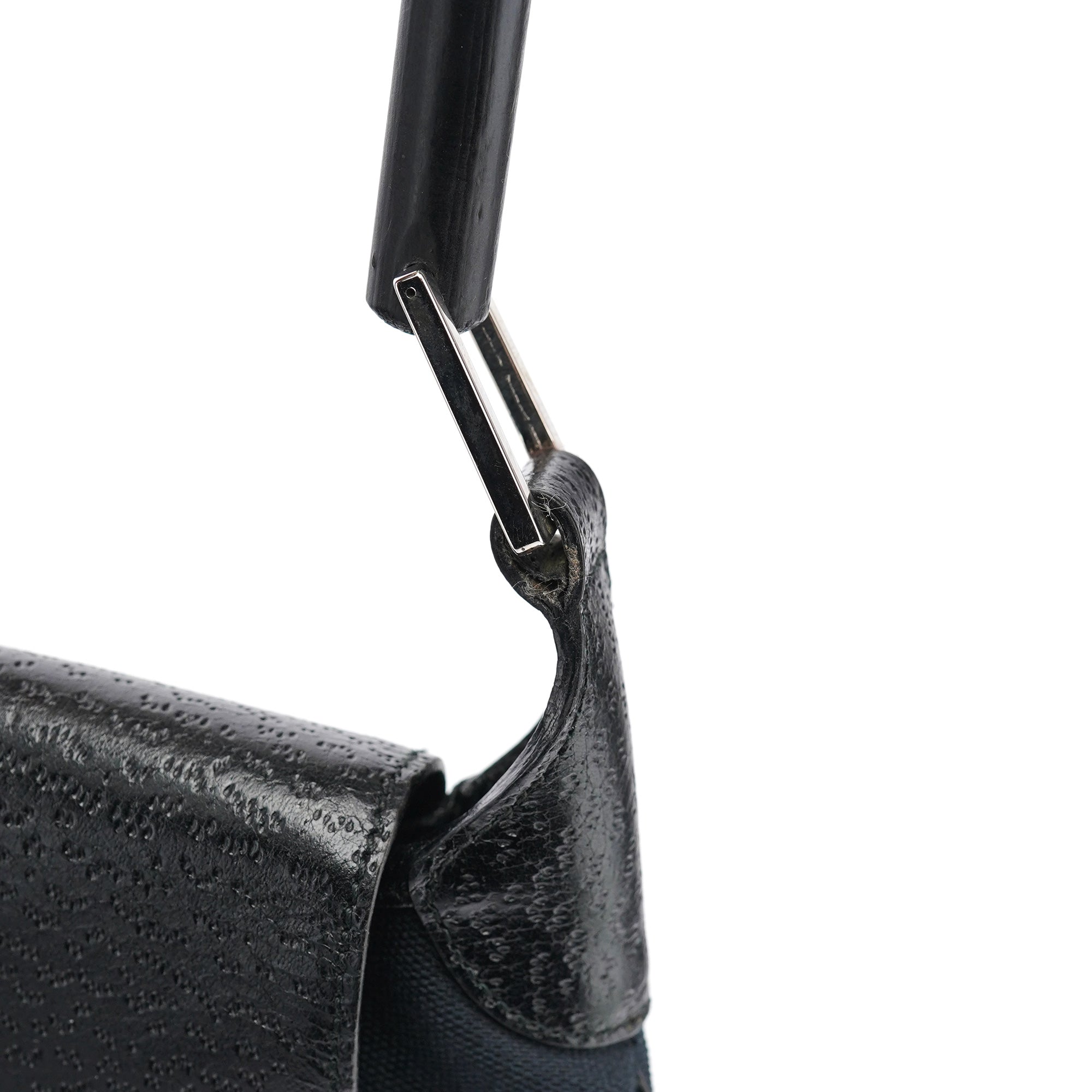 Black Canvas Jackie Bamboo Shoulder Bag