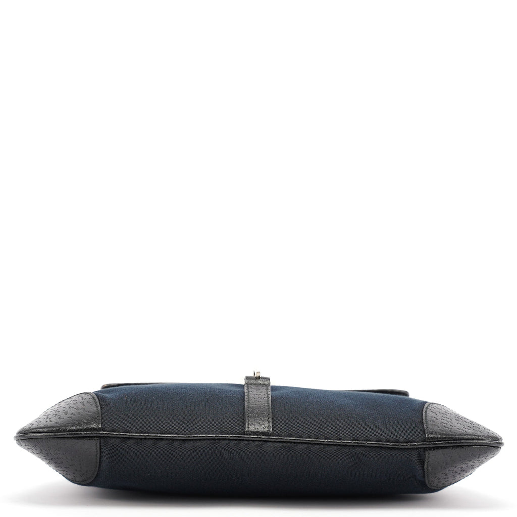 Black Canvas Jackie Bamboo Shoulder Bag
