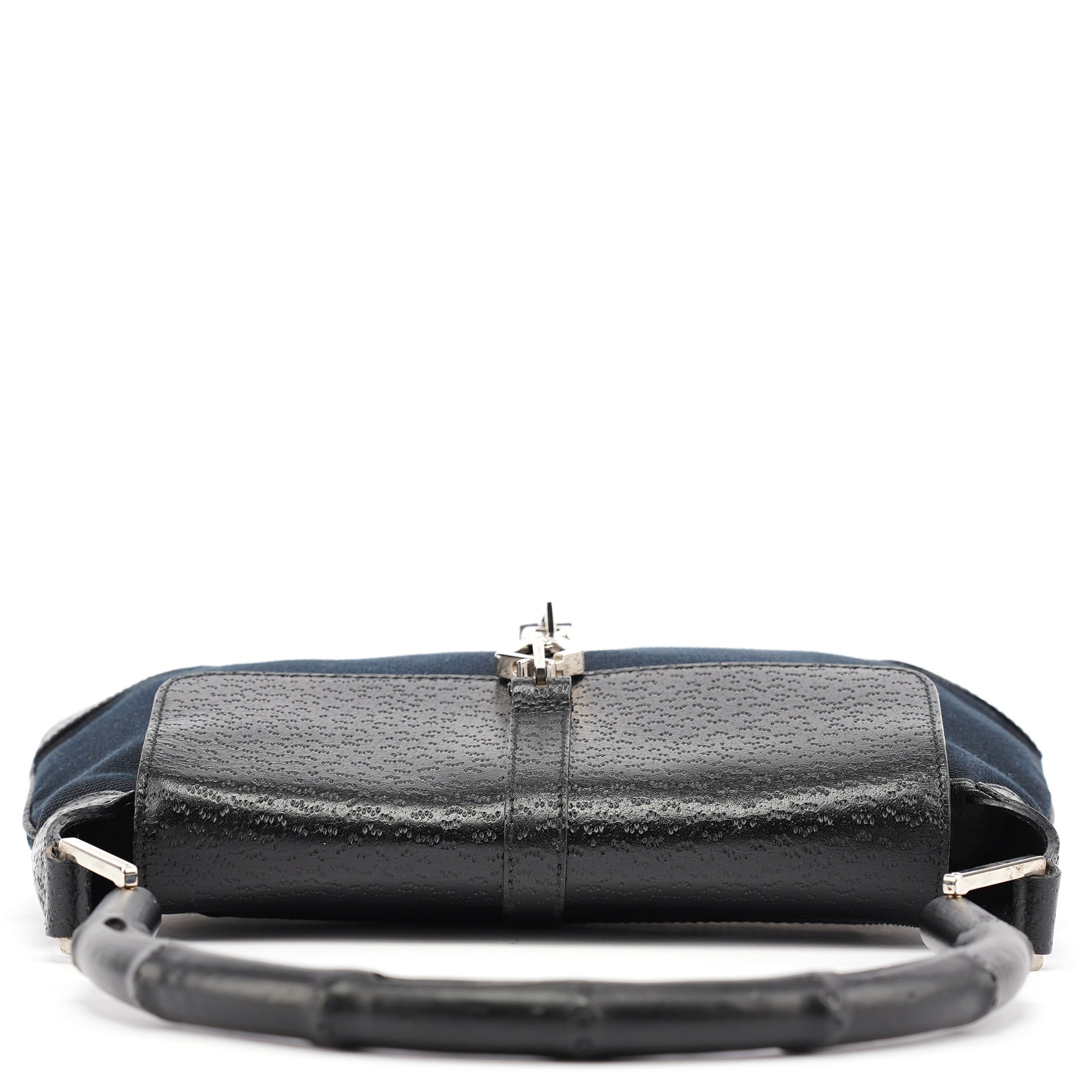 Black Canvas Jackie Bamboo Shoulder Bag