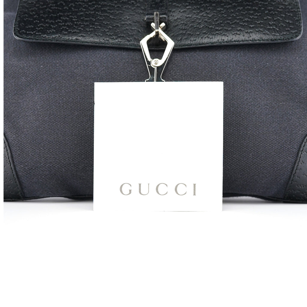 Black Canvas Jackie Bamboo Shoulder Bag