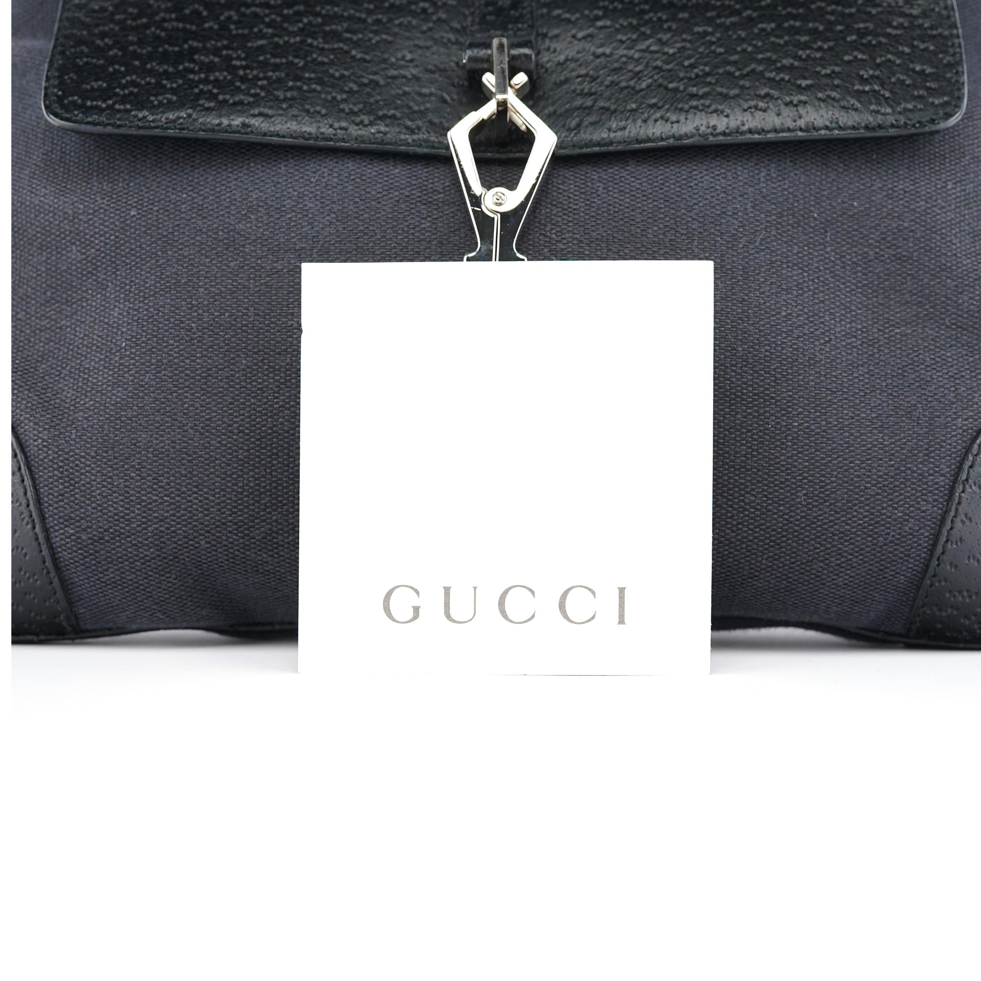 Black Canvas Jackie Bamboo Shoulder Bag