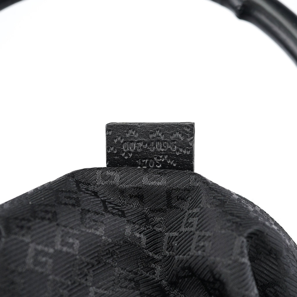 Black Canvas Jackie Bamboo Shoulder Bag