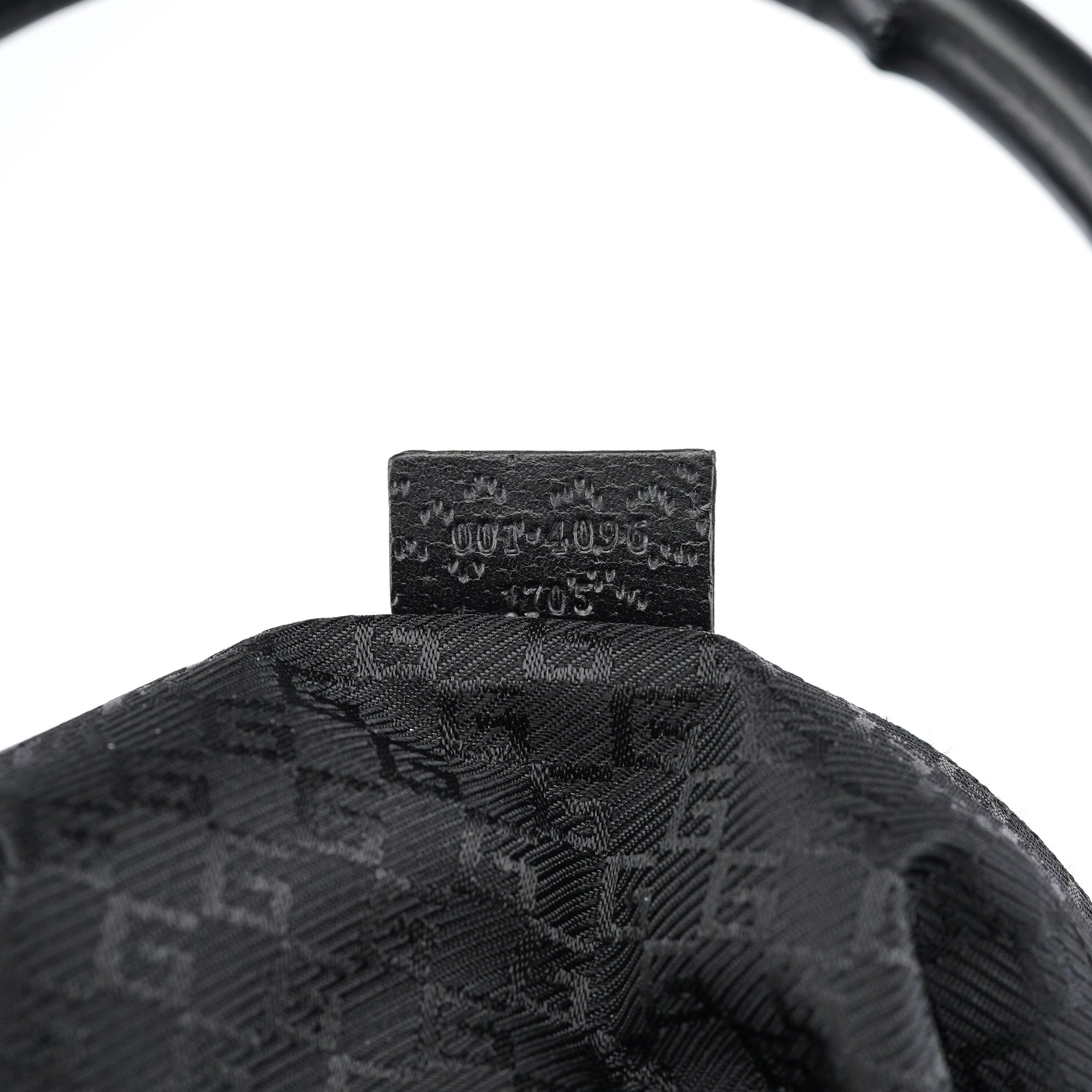 Black Canvas Jackie Bamboo Shoulder Bag