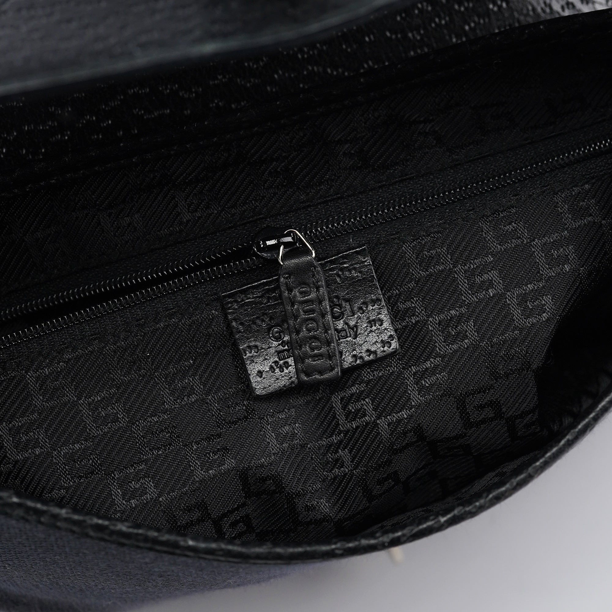 Black Canvas Jackie Bamboo Shoulder Bag