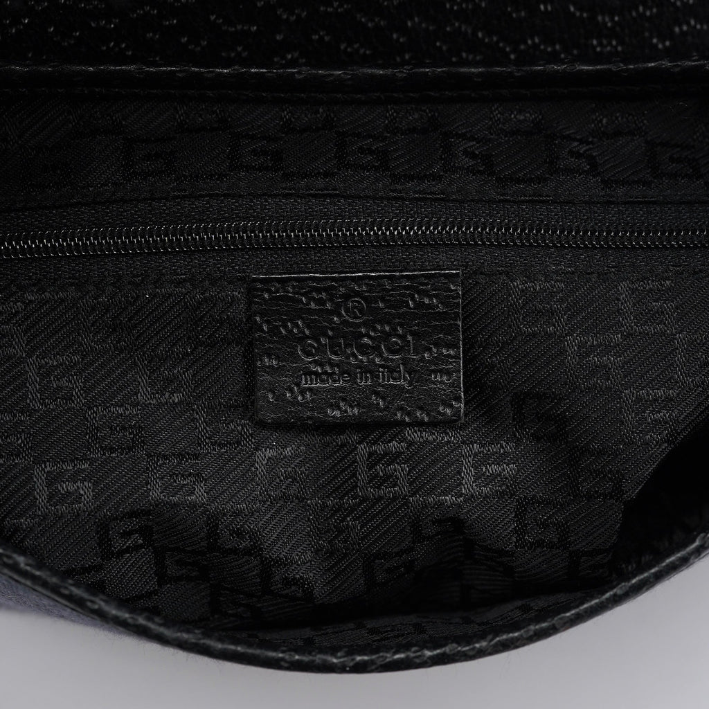 Black Canvas Jackie Bamboo Shoulder Bag