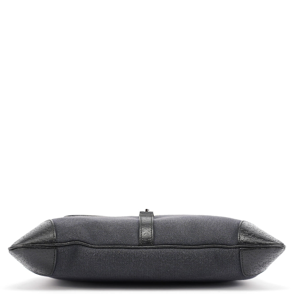 Black Canvas Jackie Bamboo Shoulder Bag