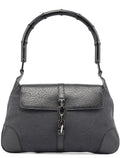 Black Canvas Jackie Bamboo Shoulder Bag