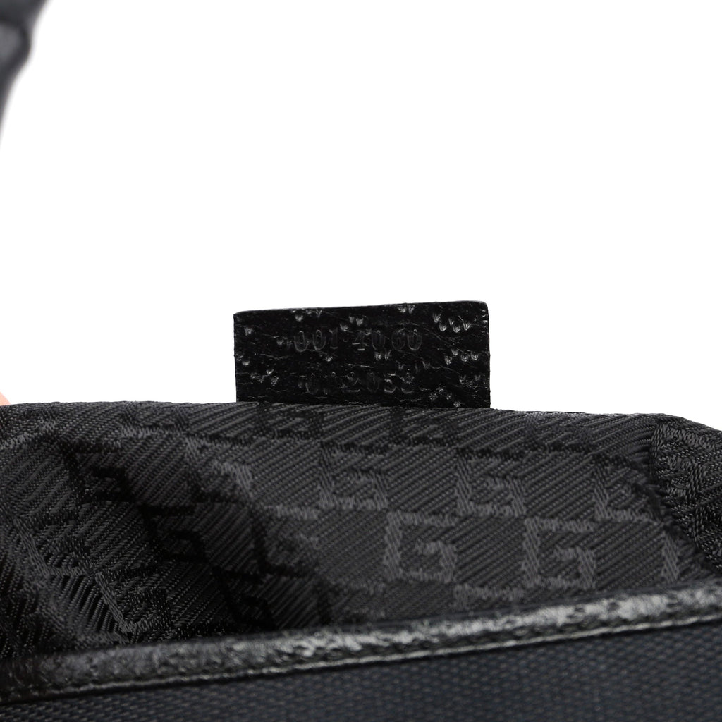Black Canvas Jackie Bamboo Shoulder Bag
