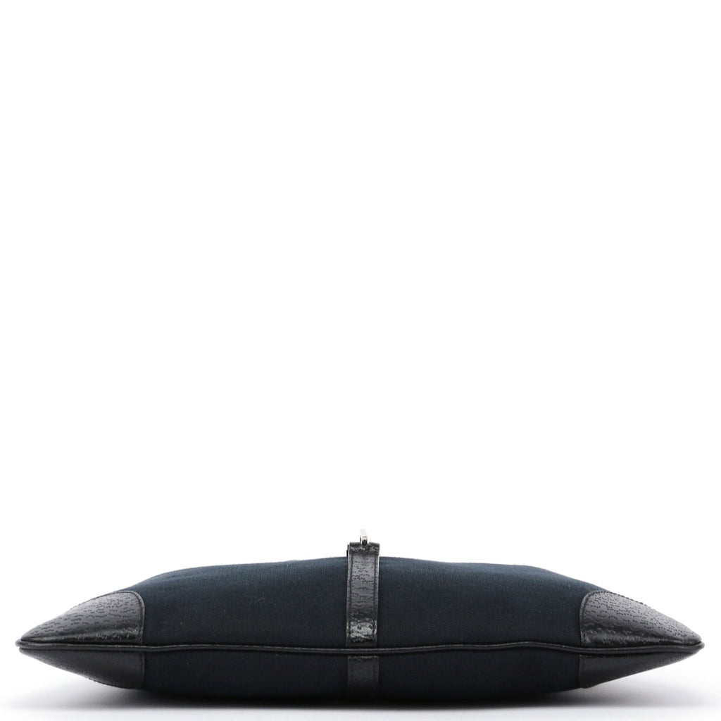 Black Canvas Jackie Bamboo Shoulder Bag