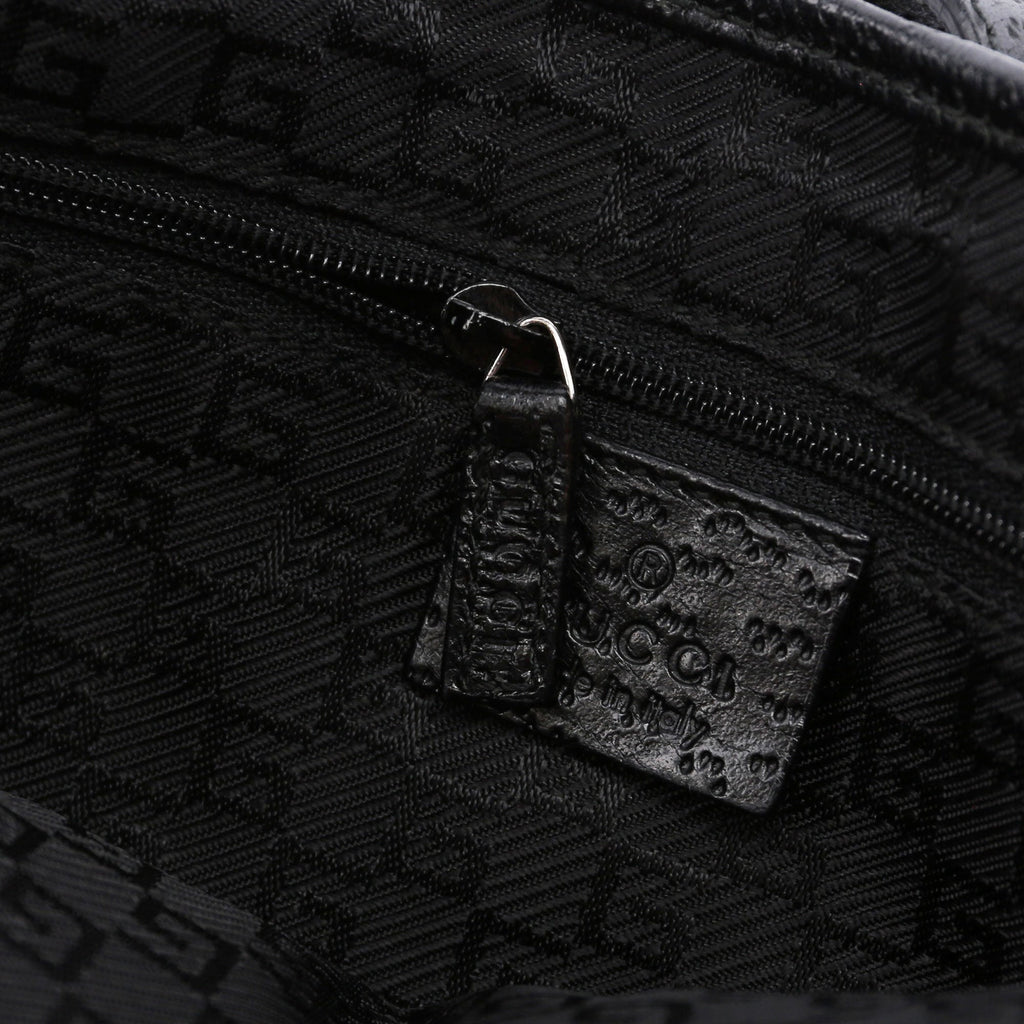 Black Canvas Jackie Bamboo Shoulder Bag