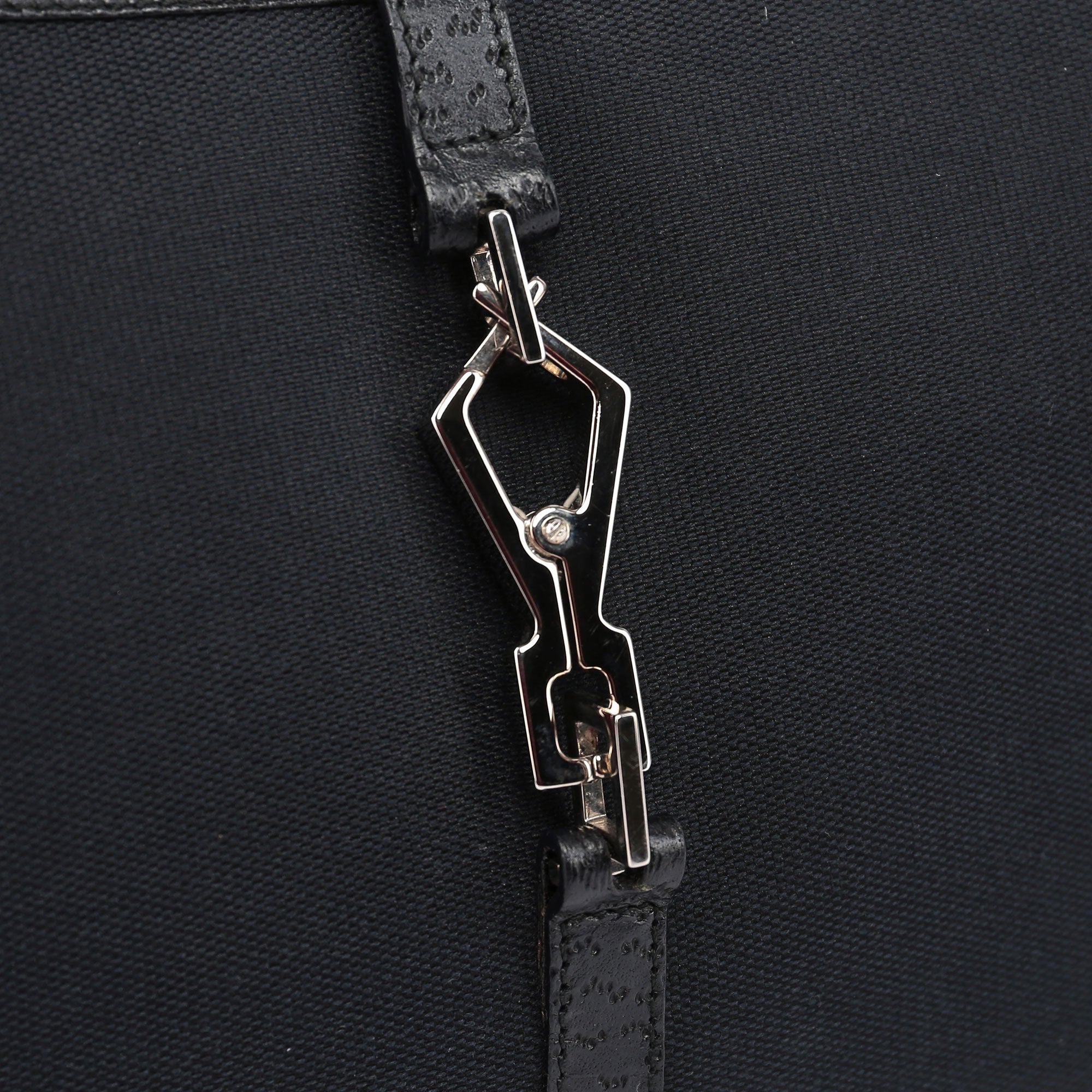 Black Canvas Jackie Bamboo Shoulder Bag