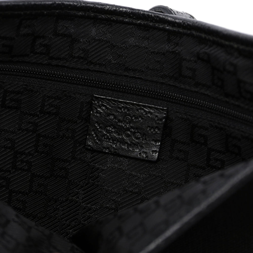 Black Canvas Jackie Bamboo Shoulder Bag