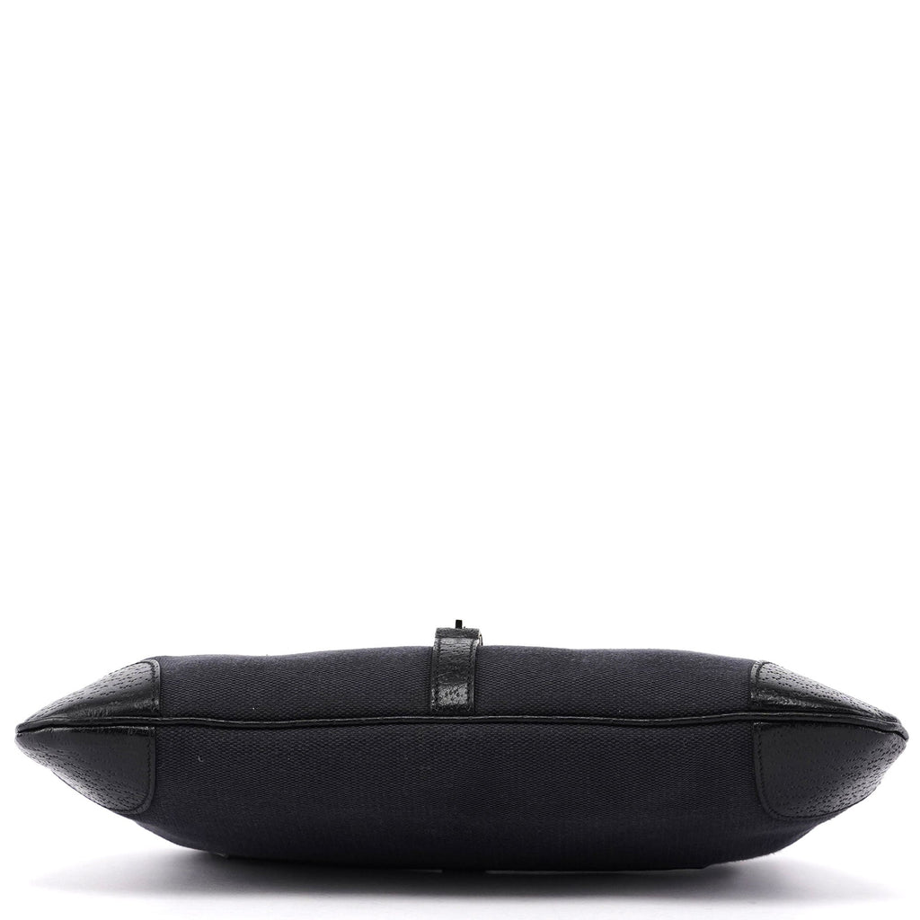 Black Canvas Jackie Bamboo Shoulder Bag