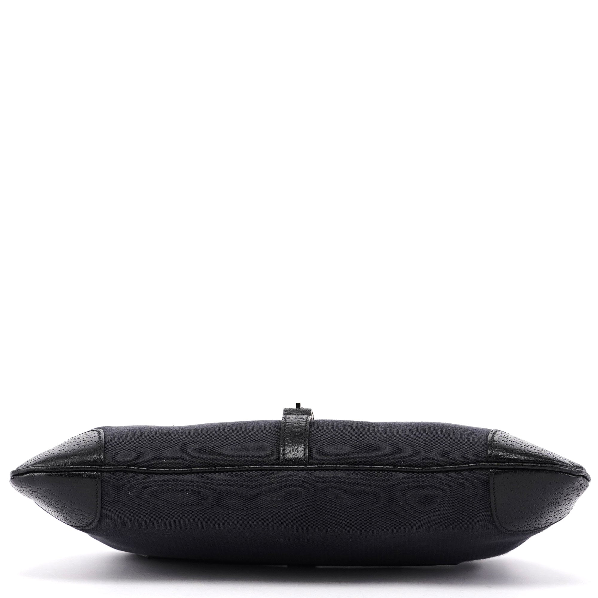 Black Canvas Jackie Bamboo Shoulder Bag