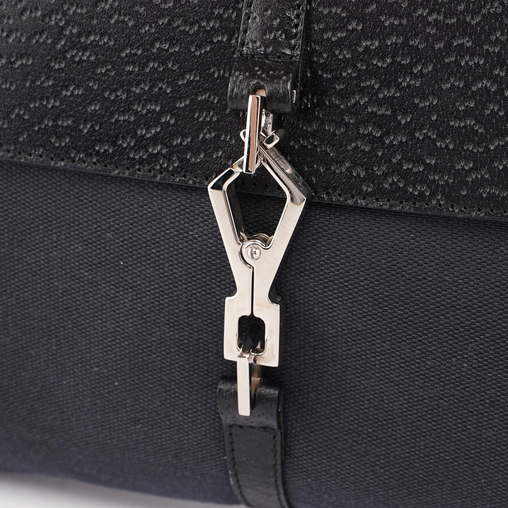 Black Canvas Jackie Bamboo Shoulder Bag