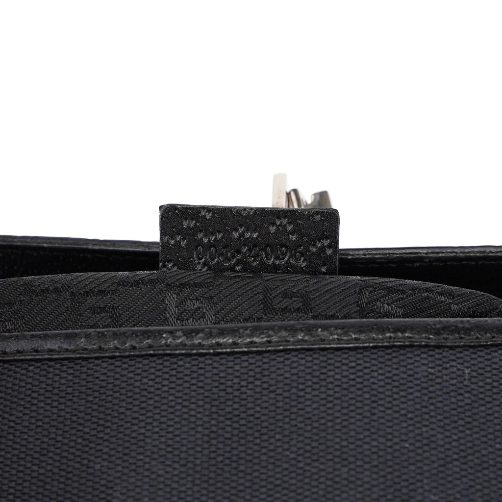 Black Canvas Jackie Bamboo Shoulder Bag