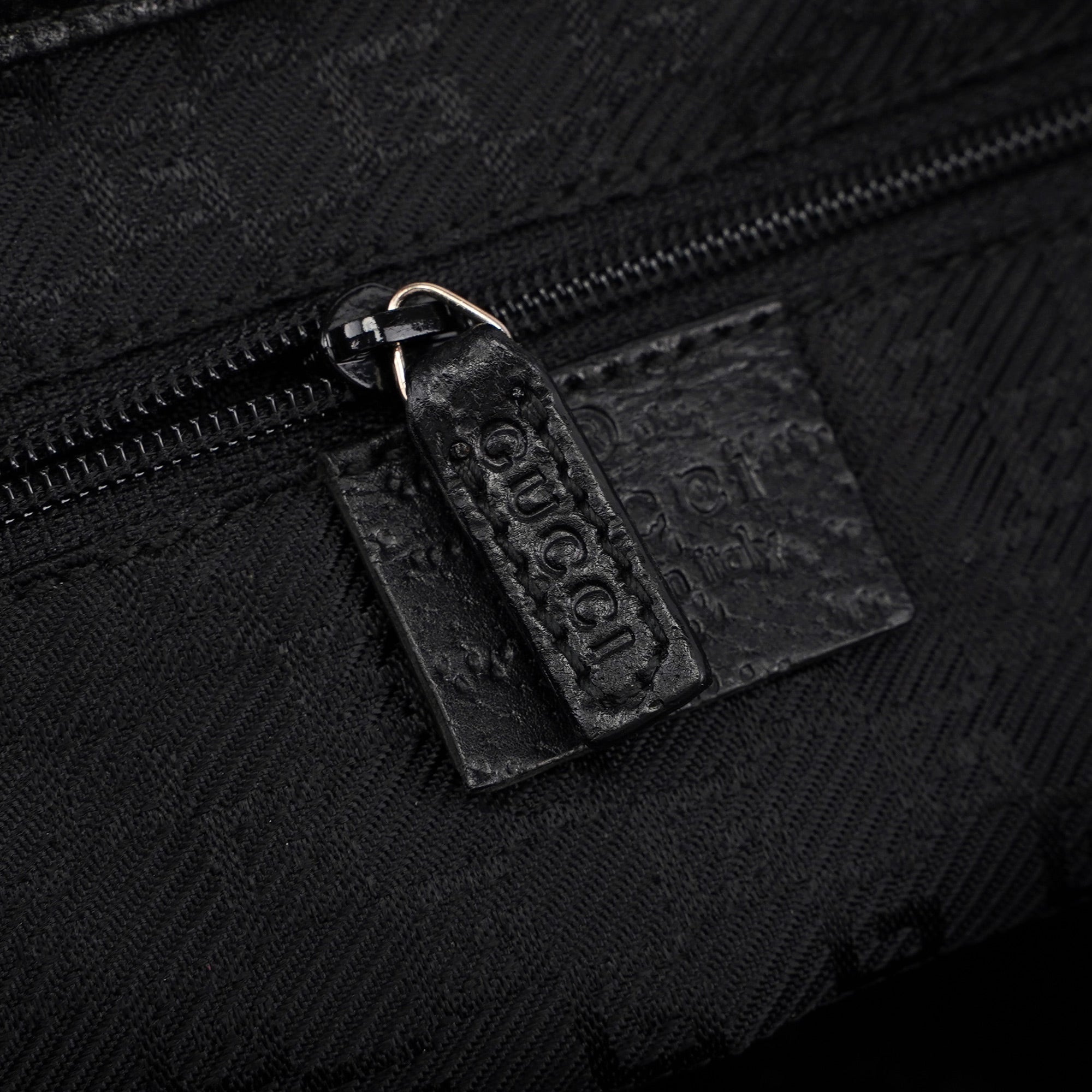 Black Canvas Jackie Bamboo Shoulder Bag