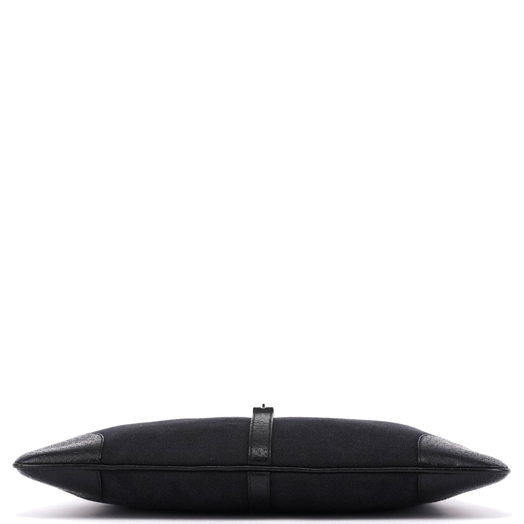 Black Canvas Jackie Bamboo Shoulder Bag