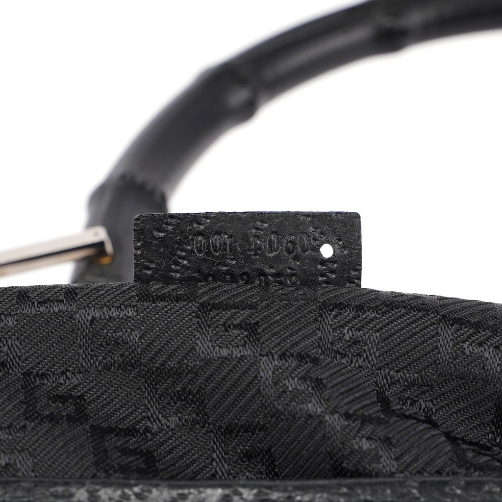 Black Canvas Jackie Bamboo Shoulder Bag