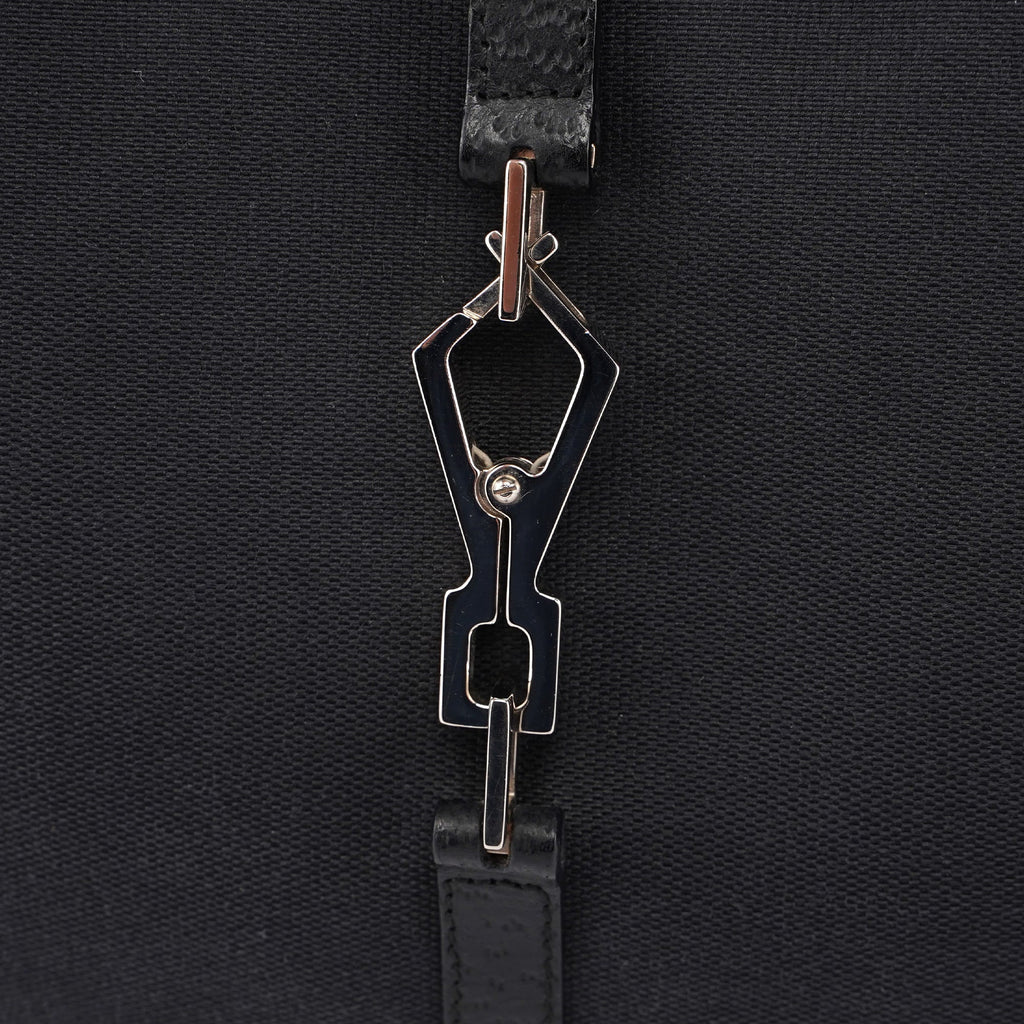 Black Canvas Jackie Bamboo Shoulder Bag