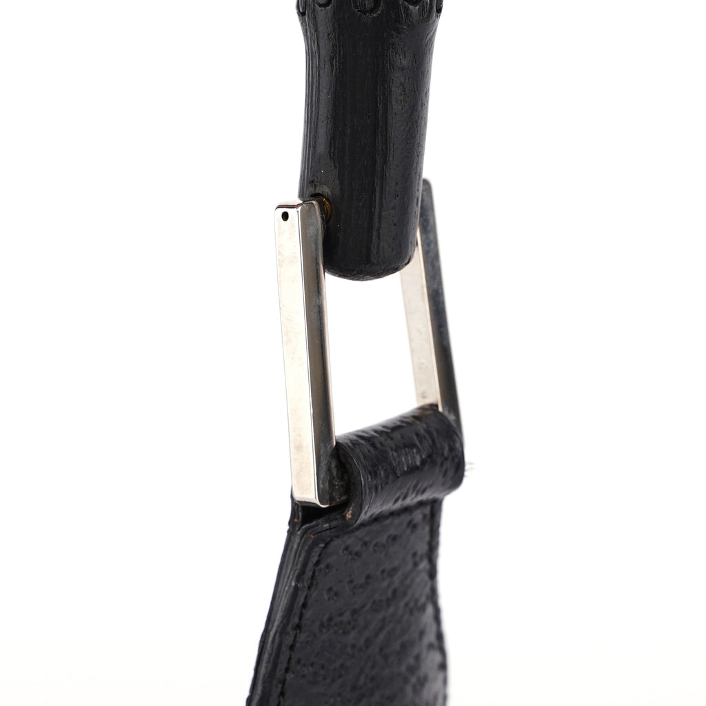 Black Canvas Jackie Bamboo Shoulder Bag