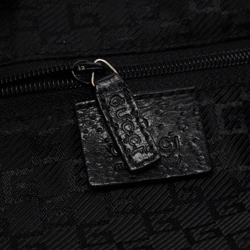 Black Canvas Jackie Bamboo Shoulder Bag