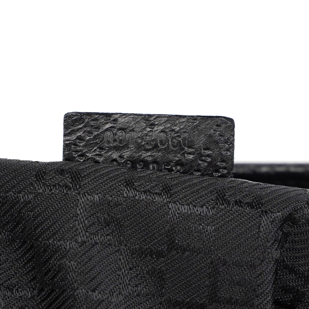 Black Canvas Jackie Bamboo Shoulder Bag