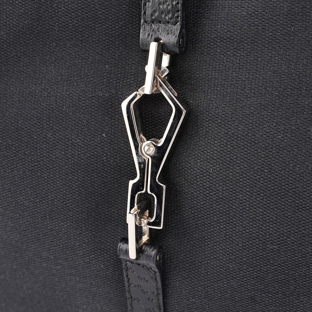 Black Canvas Jackie Bamboo Shoulder Bag