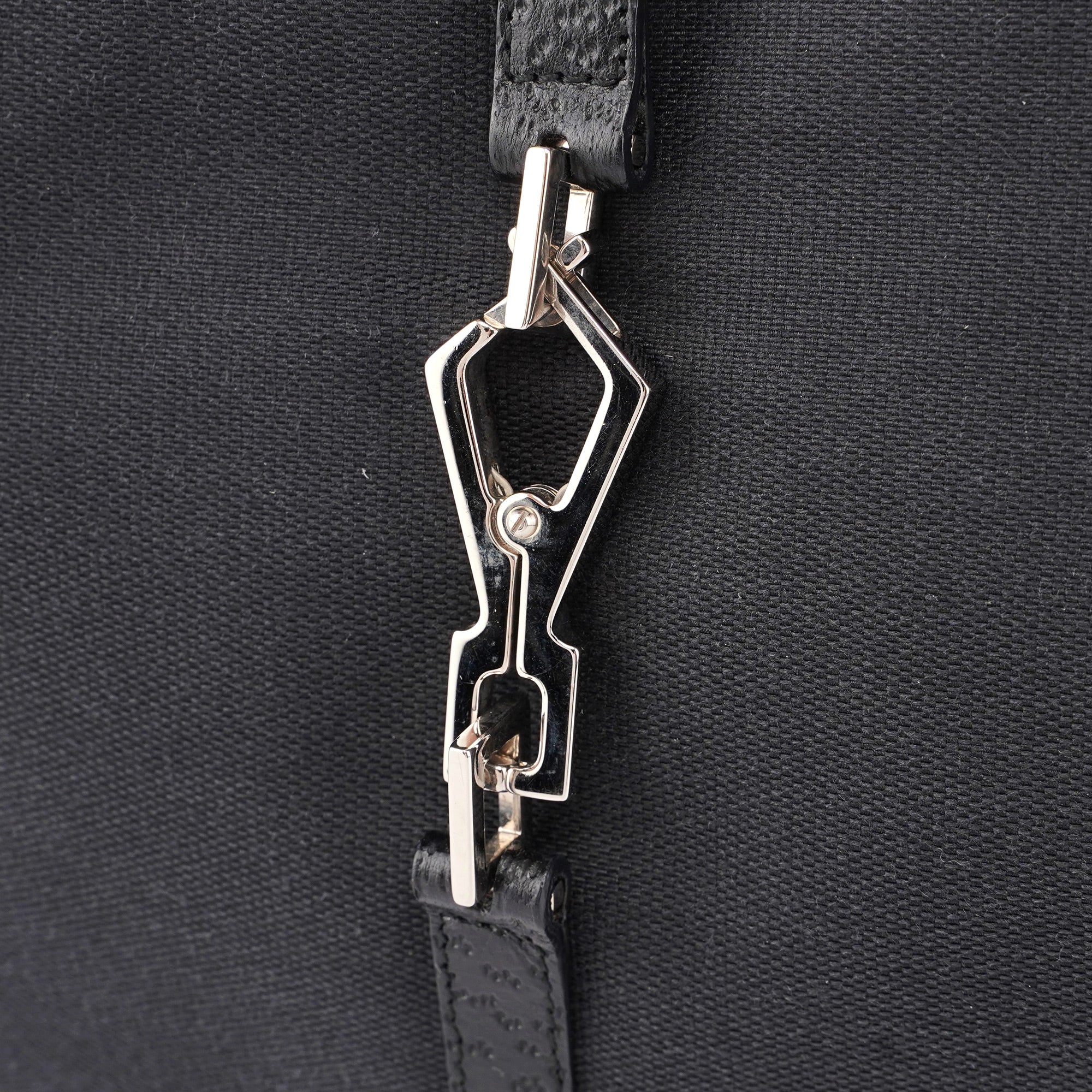 Black Canvas Jackie Bamboo Shoulder Bag