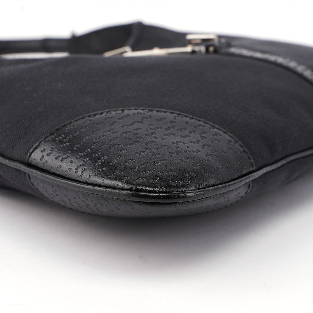 Black Canvas Jackie Bamboo Shoulder Bag