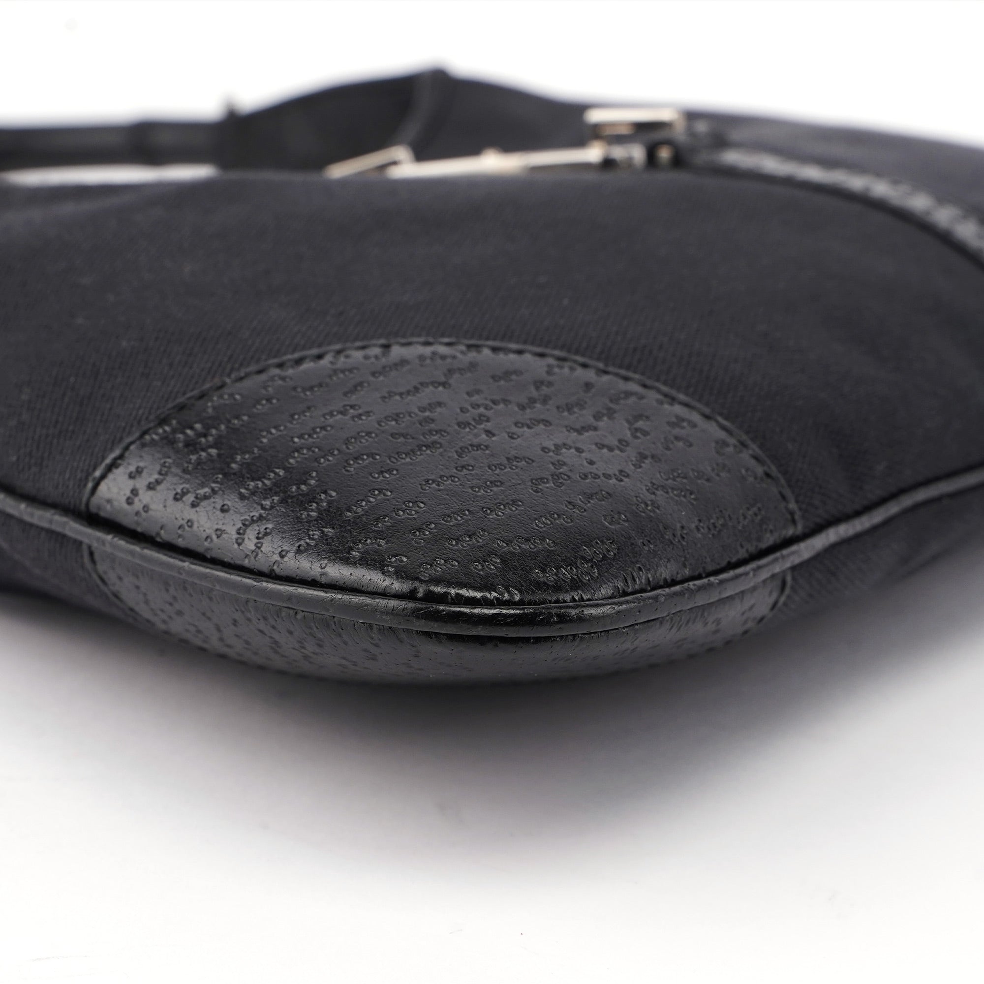 Black Canvas Jackie Bamboo Shoulder Bag
