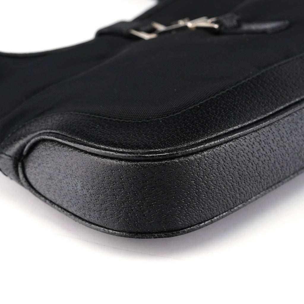 Black Canvas Jackie Shoulder Bag