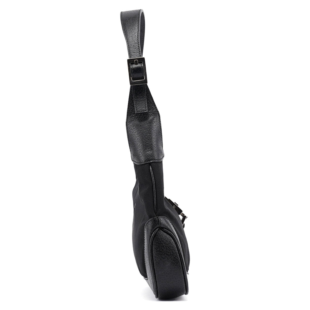 Black Canvas Jackie Shoulder Bag