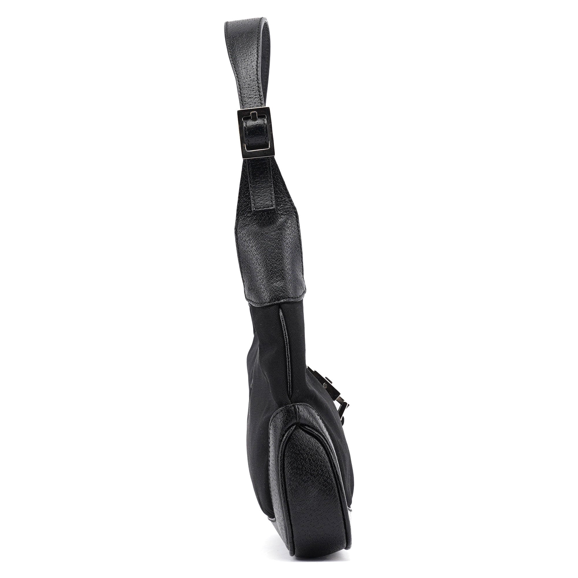 Black Canvas Jackie Shoulder Bag