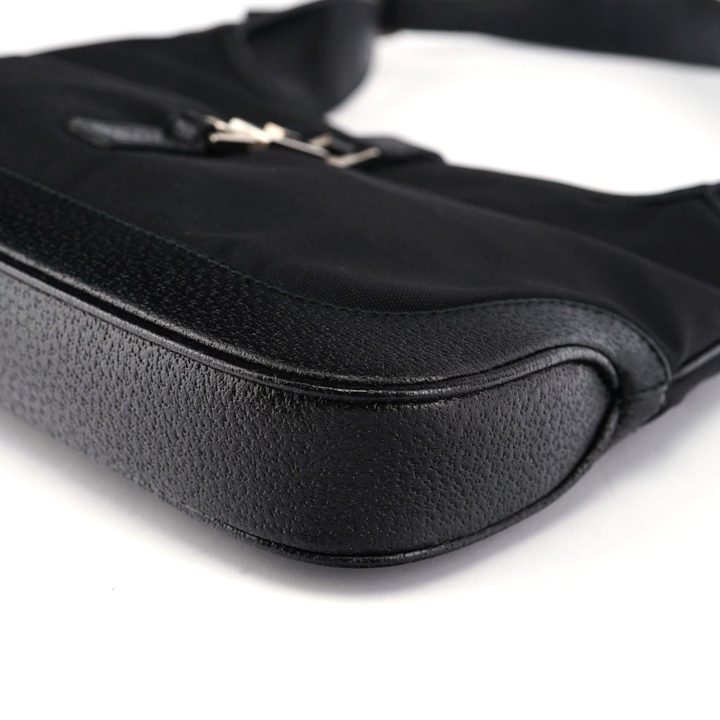 Black Canvas Jackie Shoulder Bag