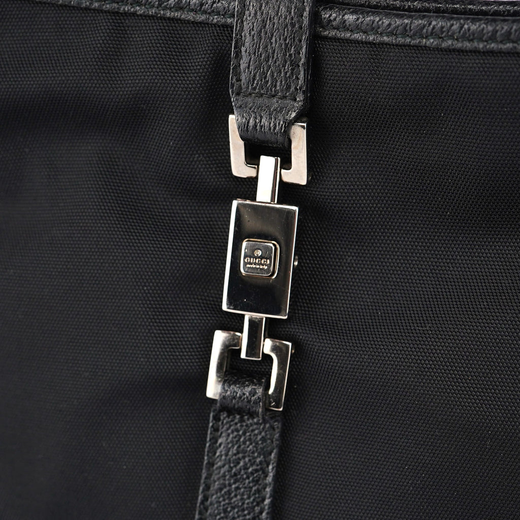 Black Canvas Jackie Shoulder Bag