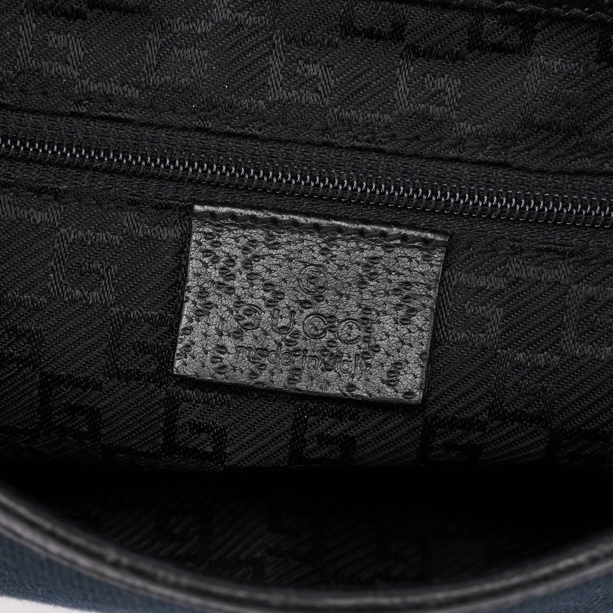 Black Canvas Leather Jackie Bamboo Bag
