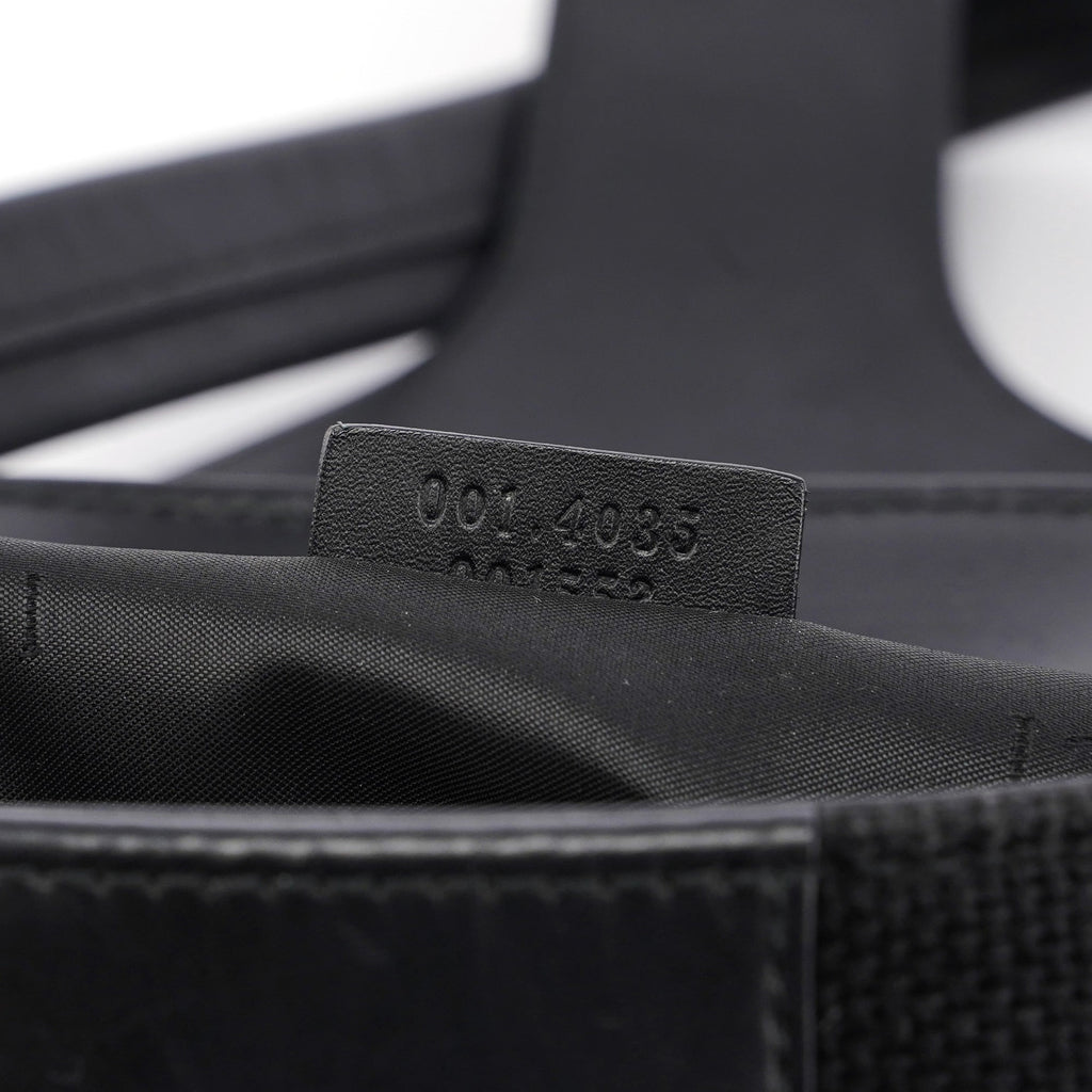 Black Canvas Leather Shoulder Bag